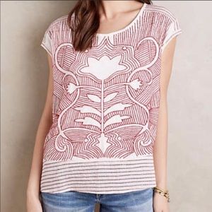 Anthropologie Akemi + Kin Embroidered Sienna Top